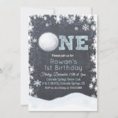 Snowball Winter Boy Erster Geburtstag Einladung (Vorderseite)