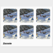Snowballers Zermatt Quadratischer Aufkleber (Blatt)