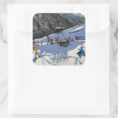 Snowballers Zermatt Quadratischer Aufkleber (Tasche)