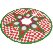 Snowballs und Christmas Gingham Polyester Weihnachtsbaumdecke (Schrägansicht)