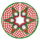 Snowballs und Christmas Gingham Polyester Weihnachtsbaumdecke (Vorderseite)