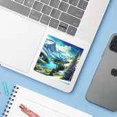 Snowbasin Utah 3 Zoll Vinyl Sticker (Laptop mit iPhone)