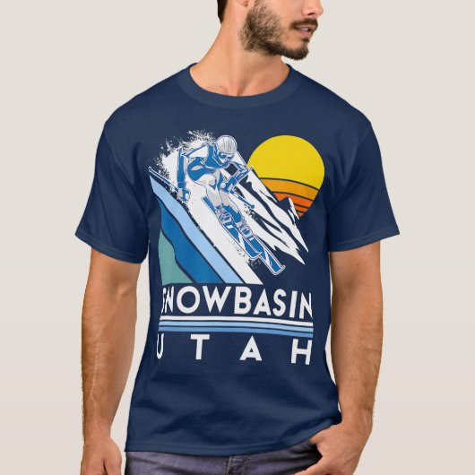 Snowbasin Utah Retro Ski T-Shirt (Vorderseite)