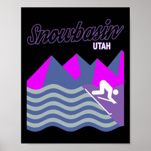 Snowbecken Sun Valley Utah Usa Ski Resort Snowboar Poster