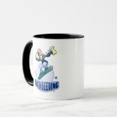 Snowbeering, Snowboarding mit einem Bier Tasse (Vorderseite Links)