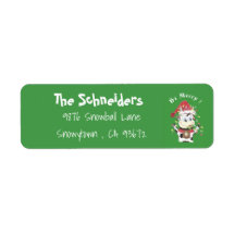 Snowbell the cow green return address labels