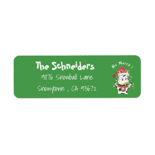 Snowbell the cow green return address labels