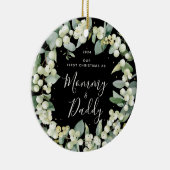 Snowberries Erste Weihnachten als Eltern Foto Keramik Ornament (Rechts)