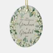 Snowberries Erste Weihnachten als Großeltern Foto Keramik Ornament (Rechts)