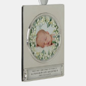 Snowberries - Erstes Weihnachtsfest des Kindes - F Banner-Ornament Silber (Rechts)