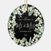 Snowberries - Unser Erster Weihnachtsmann & Foto Keramik Ornament (Links)