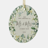 Snowberries - Unser Erster Weihnachtsmann & Foto Keramik Ornament (Rechts)