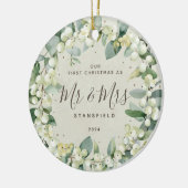 Snowberries - Unser Erster Weihnachtsmann & Foto Keramik Ornament (Links)
