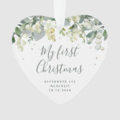 Snowberry Baby's First Christmas Foto Heart Ornament (Vorderseite)