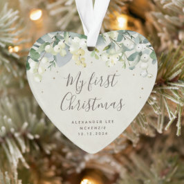 Snowberry Baby's First Christmas Foto Heart Ornament