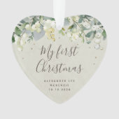 Snowberry Baby's First Christmas Foto Heart Ornament (Vorderseite)
