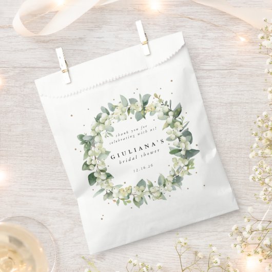Snowberry+Eucalyptus WinterBrautparty Geschenktütchen (Ausgeschnitten)