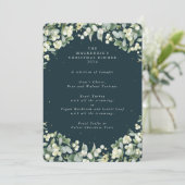 Snowberry+Eukalyptus Weihnachtsessen 4 Kurs Menükarte (Stehend Vorderseite)