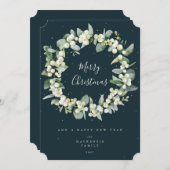 Snowberry + Eukalyptus Weihnachtsschrei Nicht-Foto Feiertagskarte (Vorne/Hinten)