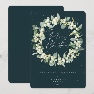 Snowberry + Eukalyptus Weihnachtsschrei Nicht-Foto Feiertagskarte