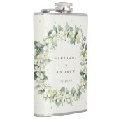 Snowberry & Eukalyptus Wreath Personalisierte Hoch Flachmann (Rechts)