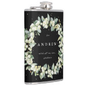 Snowberry & Eukalyptus Wreath Personalisierte Hoch Flachmann (Rechts)