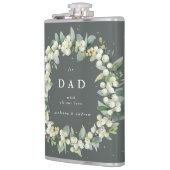 Snowberry & Eukalyptus Wreath Personalisierte Hoch Flachmann (Links)