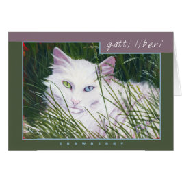 "Snowberry" Note Card - Gatti Liberi Collection