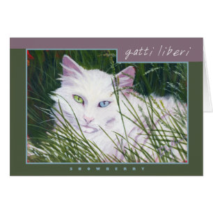 "Snowberry" Note Card - Gatti Liberi Collection