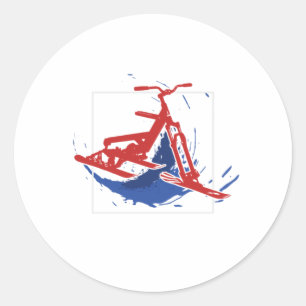 Snowbike Spritzer Paint Snow Bike Sportgeschenk Runder Aufkleber