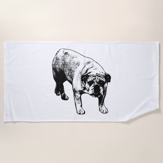 Snowbird Bulldog Handtuch (Vorderseite)