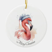 Snowbird Flamingo, Brauch Keramik Ornament (Vorne)