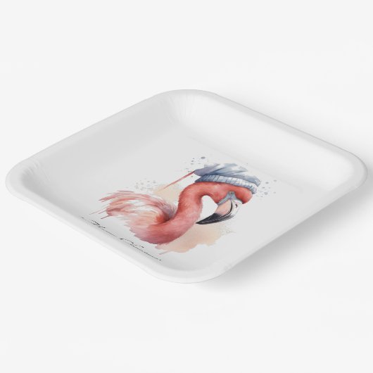 Snowbird Flamingo, Brauch Pappteller (Gewinkelt)