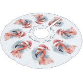 Snowbird Flamingo, Brauch Polyester Weihnachtsbaumdecke (Schrägansicht)