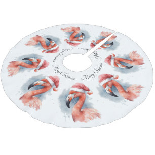 Snowbird Flamingo, Brauch Polyester Weihnachtsbaumdecke