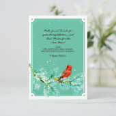 Snowbird Holiday Danke Karte (Stehend Vorderseite)