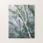 Snowbird Tufted Titmouse Bird Art Puzzle (Vertikal)