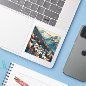 Snowbird Utah 3 Zoll Vinyl Sticker (Laptop mit iPhone)