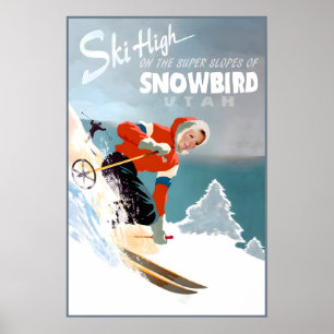 Snowbird Utah Reiseplakat Wasatch Salt Lake Schnee Poster