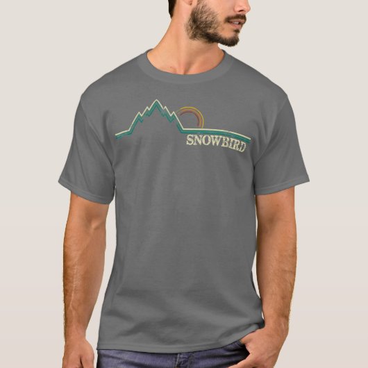 Snowbird Utah Retro Abenteuer Skifahren Snowboard T-Shirt (Vorderseite)