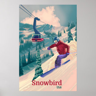 Snowbird Utah Skigebiet Reiseplakat Poster