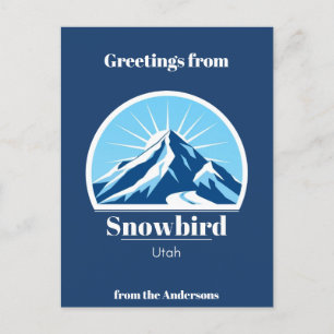 Snowbird Utah Skiurlaub Blau Postkarte