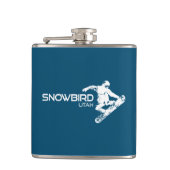 Snowbird Utah Snowboarder Flachmann (Vorderseite)