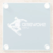 Snowbird Utah Snowboarder Glasuntersetzer (Rückseite)