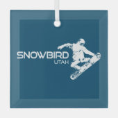 Snowbird Utah Snowboarder Ornament Aus Glas (Vorderseite)