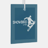 Snowbird Utah Snowboarder Ornament Aus Glas (Vorderseite Rechts)