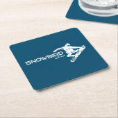 Snowbird Utah Snowboarder Rechteckiger Pappuntersetzer (angewinkelt)