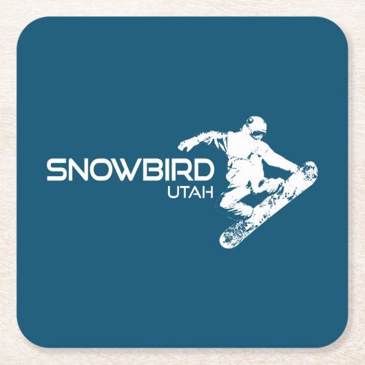 Snowbird Utah Snowboarder Rechteckiger Pappuntersetzer (Vorderseite)