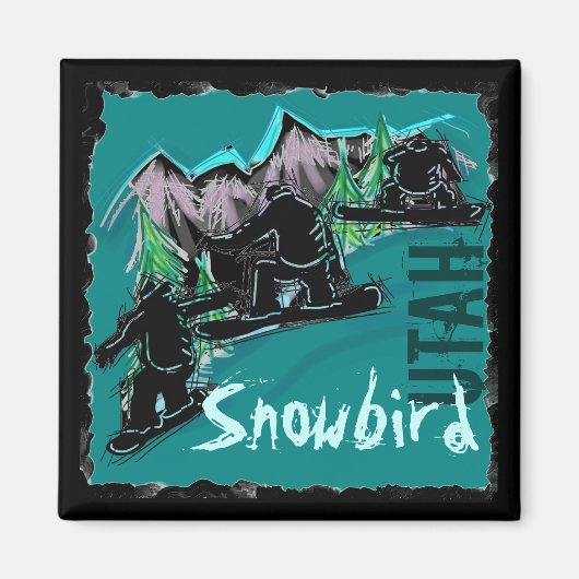 Snowbird Utah Snowboardmagnet Magnet (Vorne)