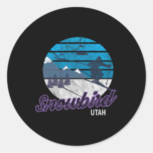 Snowbird Utah Usa Ski Resort Snowboarden Runder Aufkleber